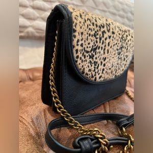 Cross body Black and leopard purse - AE *NEW*